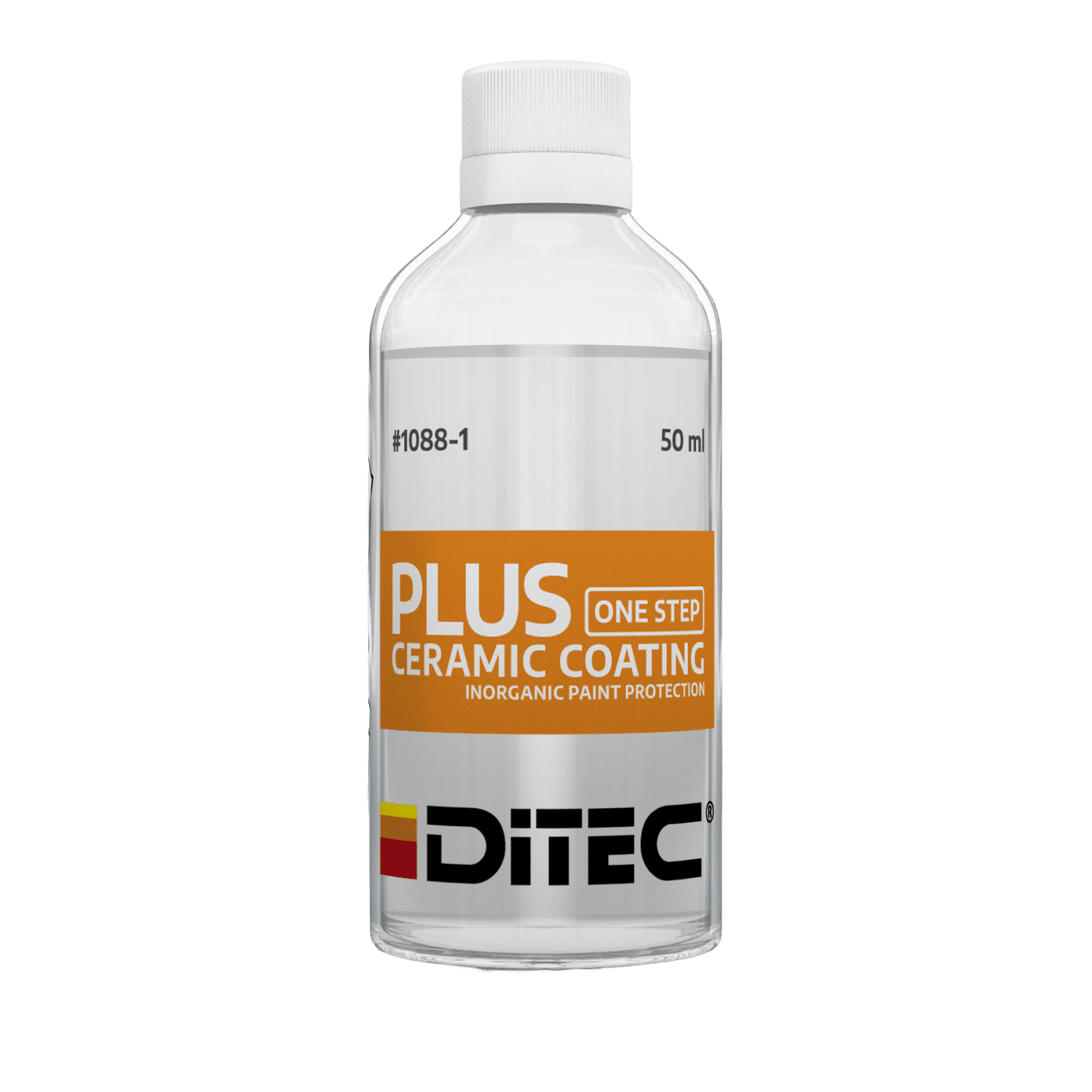 A bottle of Ditec Ceramic Plus one step inorganic ceramic coating